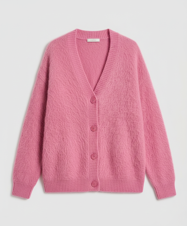 Kuschelige Mohair Strickjacke Damen
