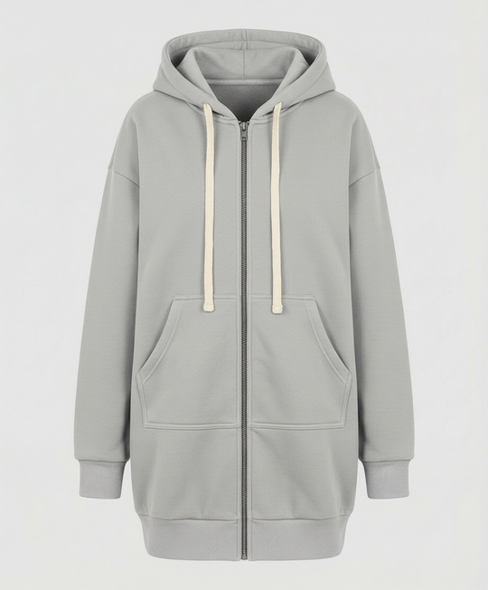 Knielanger Komfort Hoodie Damen