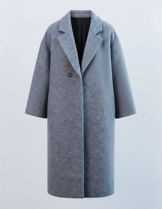 Eleganter Langer Wollmantel Damen
