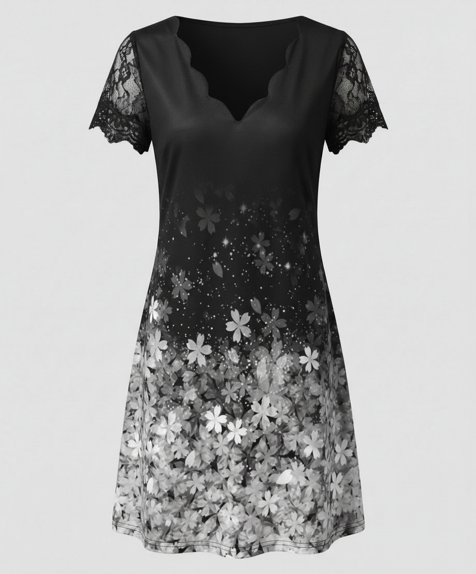Elegantes Detail Kleid Damen