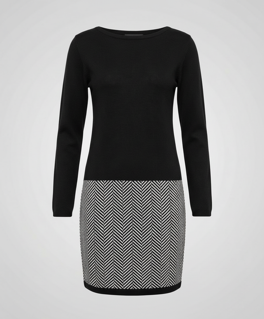 Schickes Hahnentritt Kleid Damen