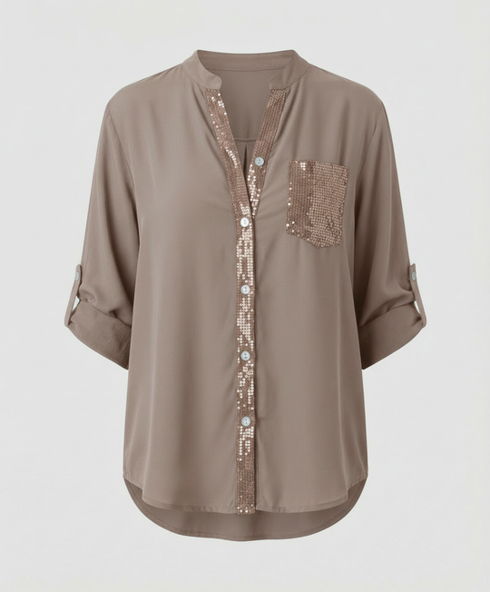 Glitzerbluse Damen Pailletten