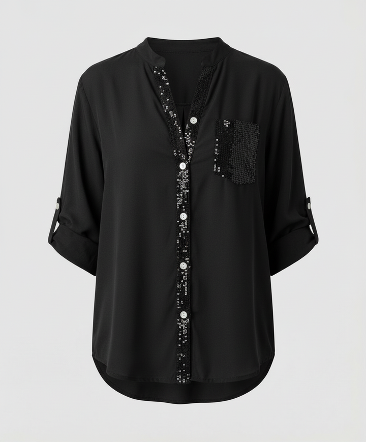 Glitzerbluse Damen Pailletten