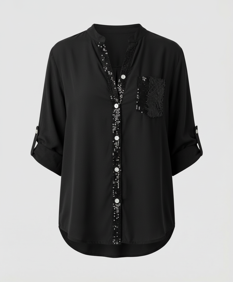 Glitzerbluse Damen Pailletten
