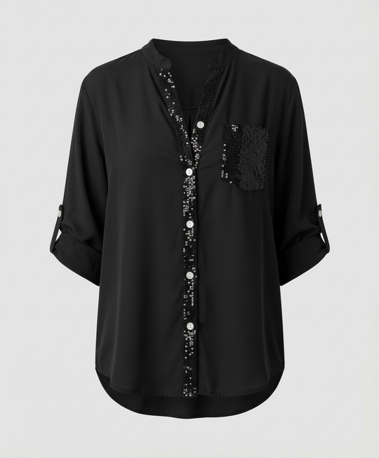 Glitzerbluse Damen Pailletten