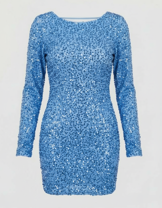 Rückenfreies Glitzer Winterkleid
