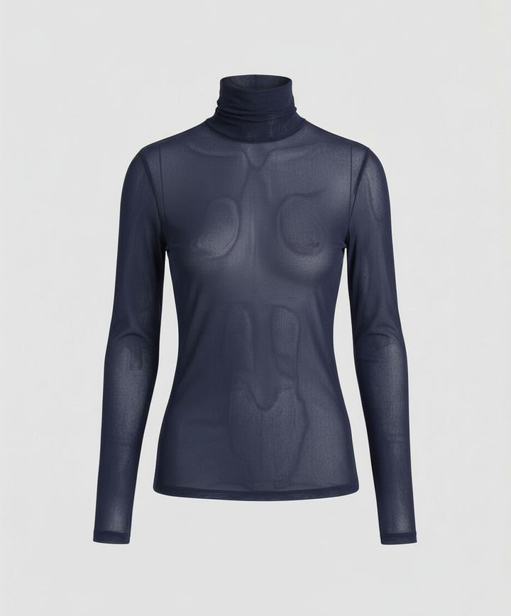Transparente Turtleneck Bluse Damen