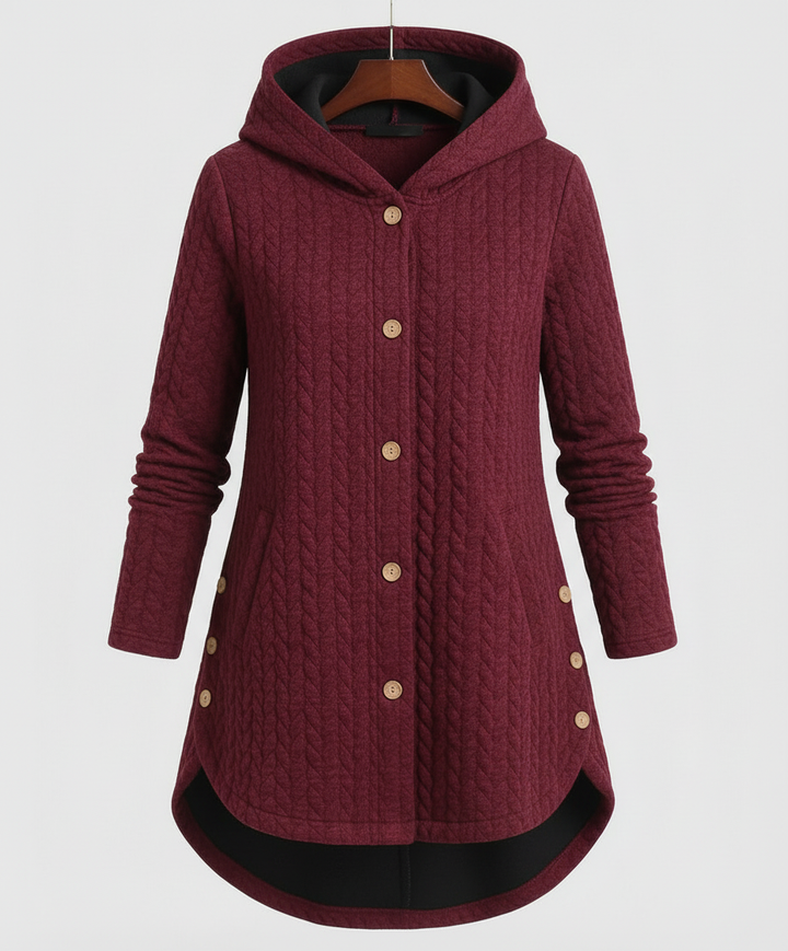 Warme Winterjacke Rotwein Damen