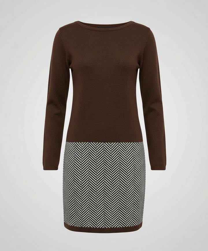 Schickes Hahnentritt Kleid Damen