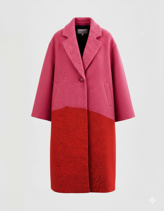 Eleganter Langer Wollmantel Damen