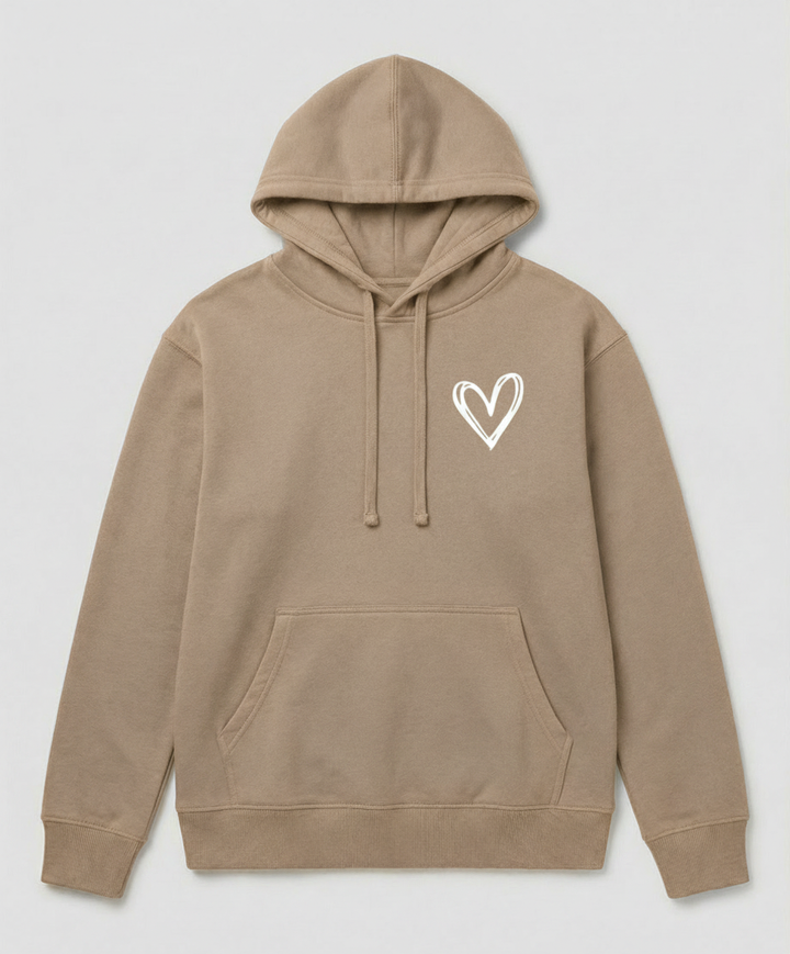 Kapuzenpullover Herzdruck Damen