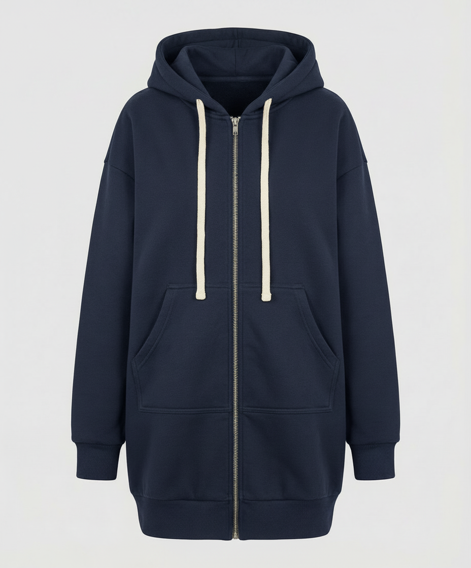 Knielanger Komfort Hoodie Damen