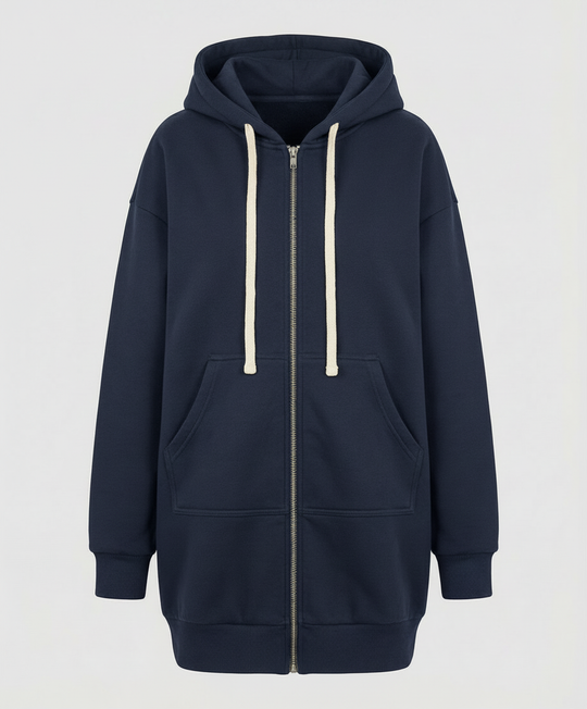 Knielanger Komfort Hoodie Damen