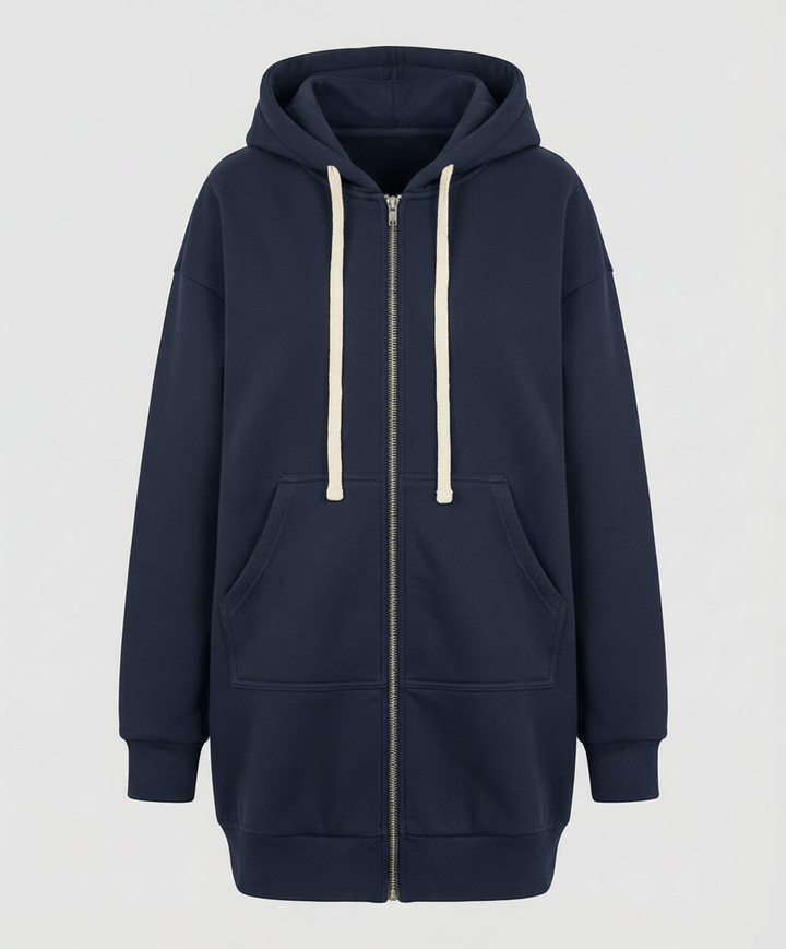 Knielanger Komfort Hoodie Damen