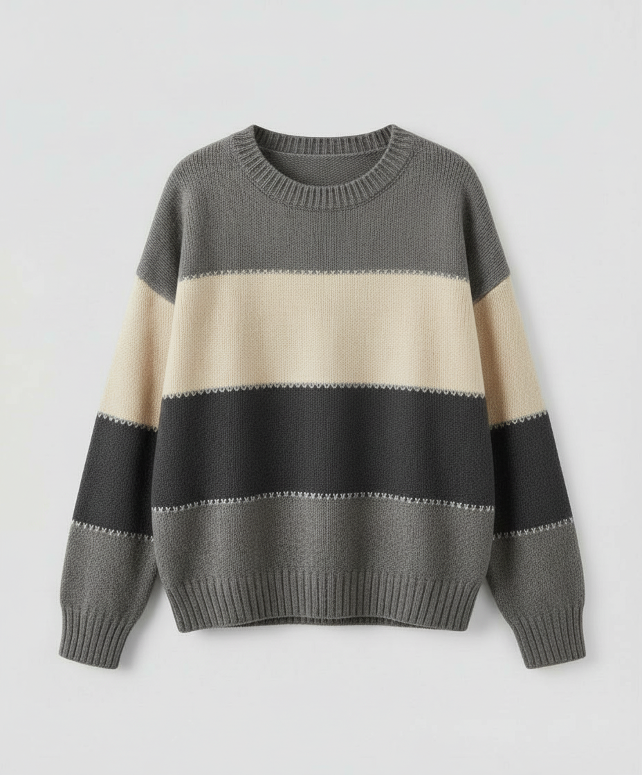 Lockerer Streifenpullover Damen Bequem