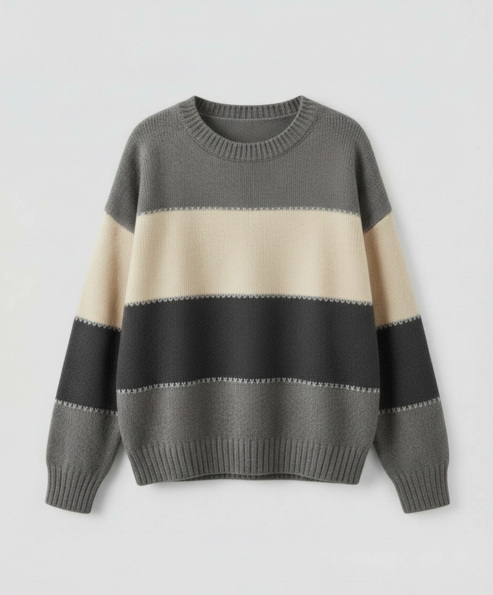 Lockerer Streifenpullover Damen Bequem