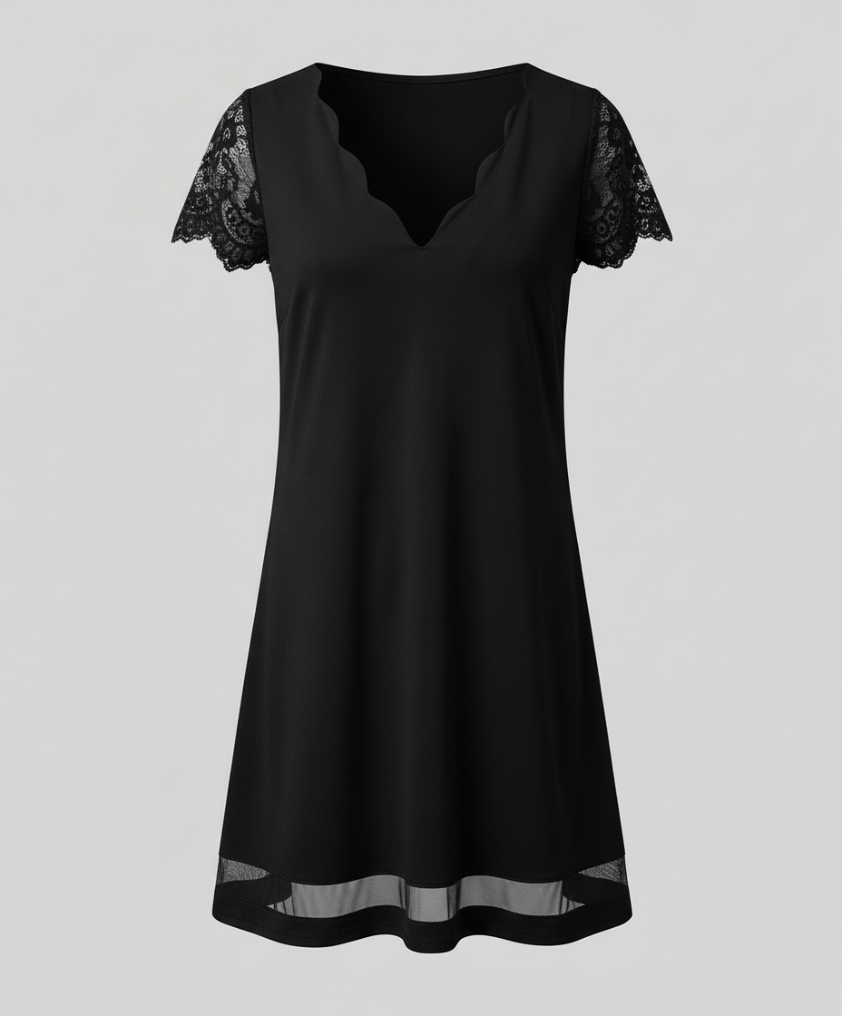Elegantes Detail Kleid Damen