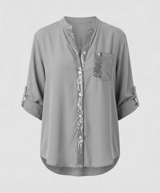 Glitzerbluse Damen Pailletten