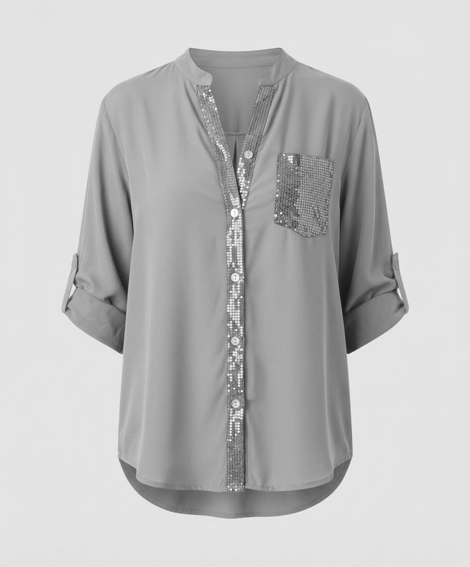 Glitzerbluse Damen Pailletten