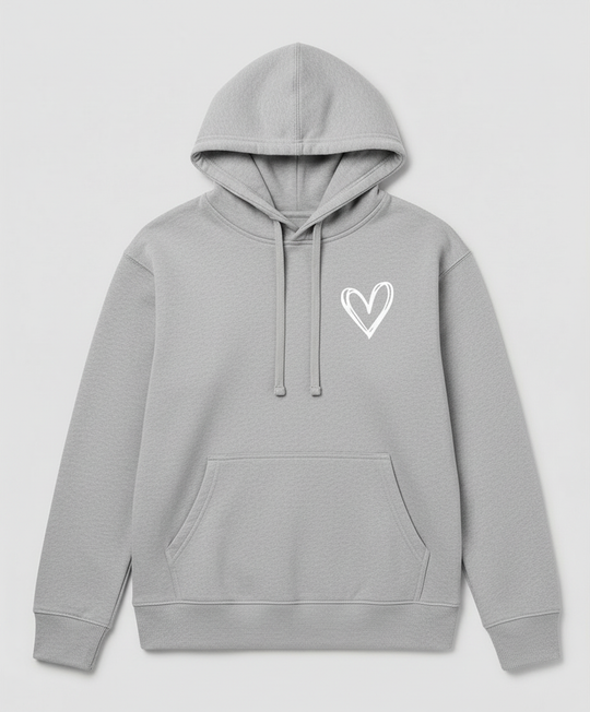 Kapuzenpullover Herzdruck Damen