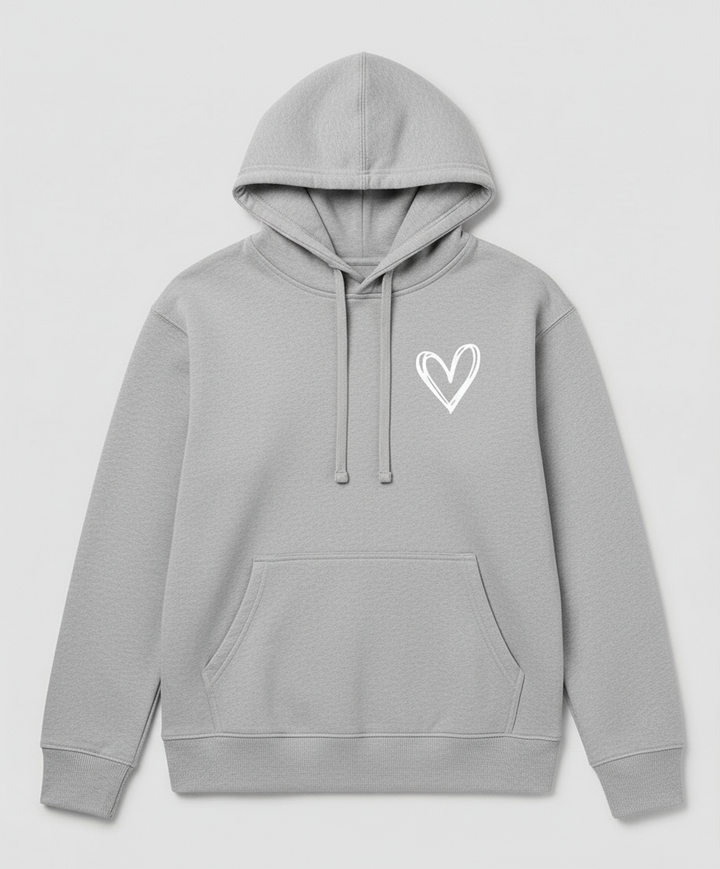 Kapuzenpullover Herzdruck Damen