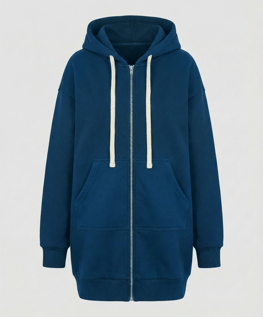 Knielanger Komfort Hoodie Damen