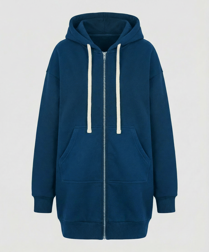 Knielanger Komfort Hoodie Damen