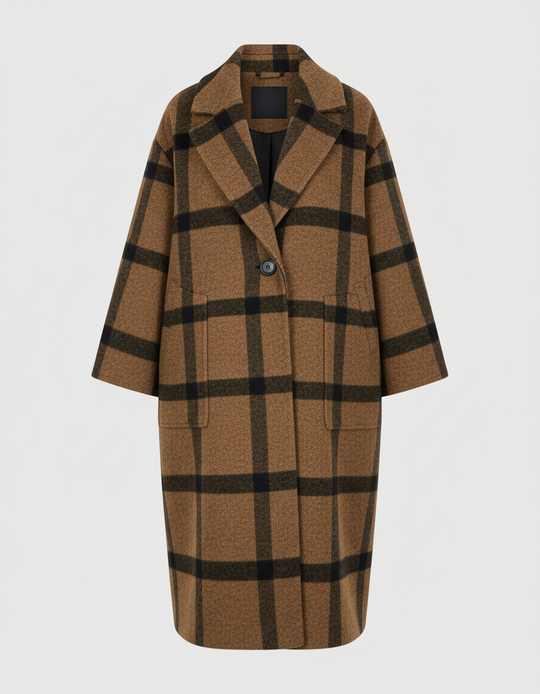 Eleganter Langer Wollmantel Damen