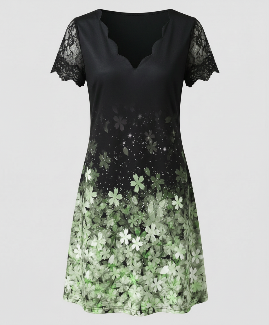 Elegantes Detail Kleid Damen
