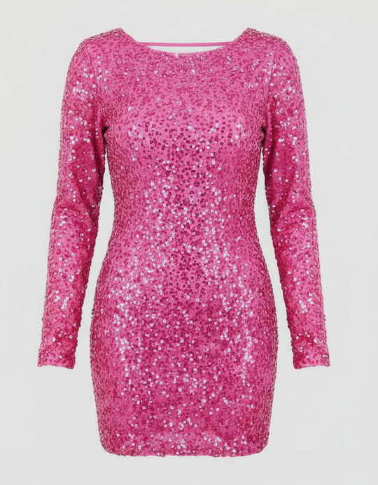 Rückenfreies Glitzer Winterkleid