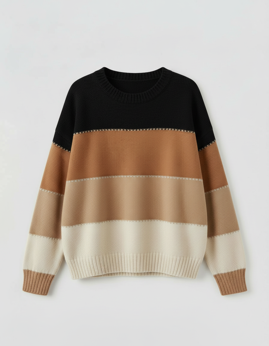 Lockerer Streifenpullover Damen Bequem