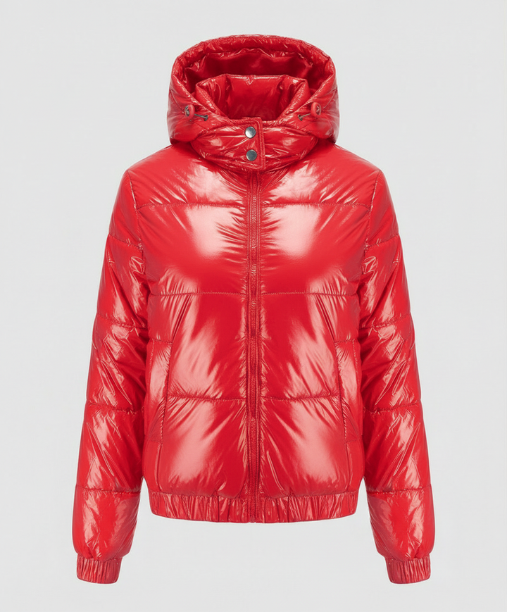 Hochglänzende Damen Steppjacke