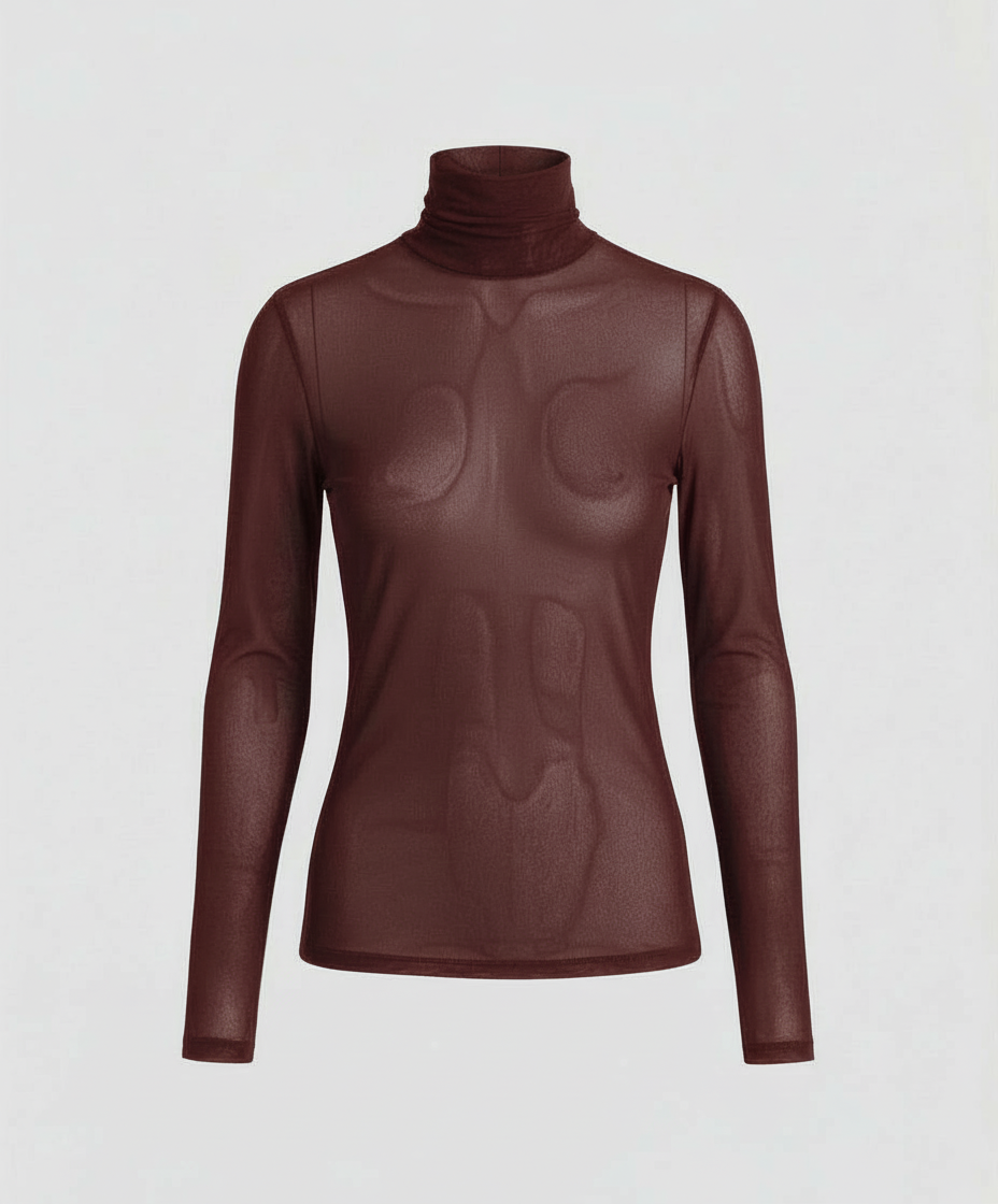 Transparente Turtleneck Bluse Damen