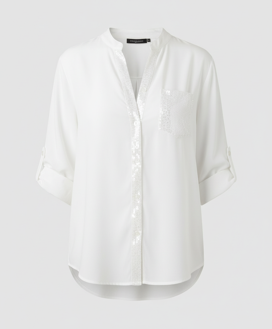 Glitzerbluse Damen Pailletten
