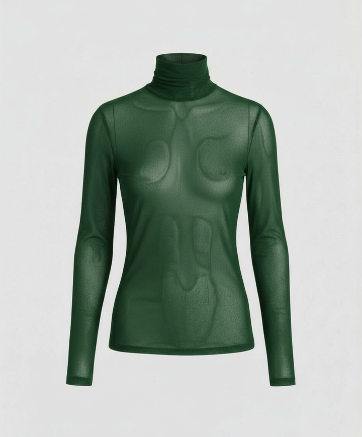 Transparente Turtleneck Bluse Damen