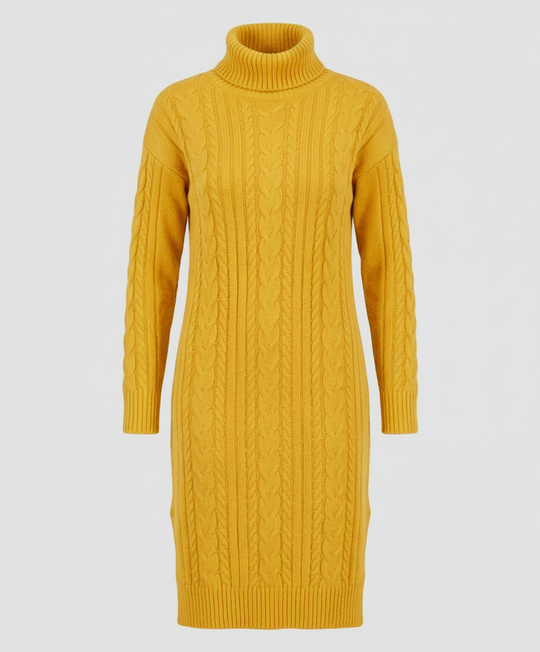 Elegantes Warmes Strickkleid Winter