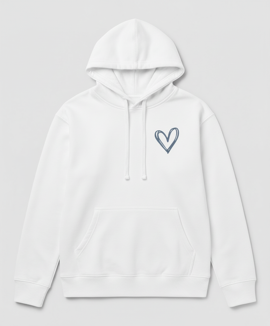 Kapuzenpullover Herzdruck Damen