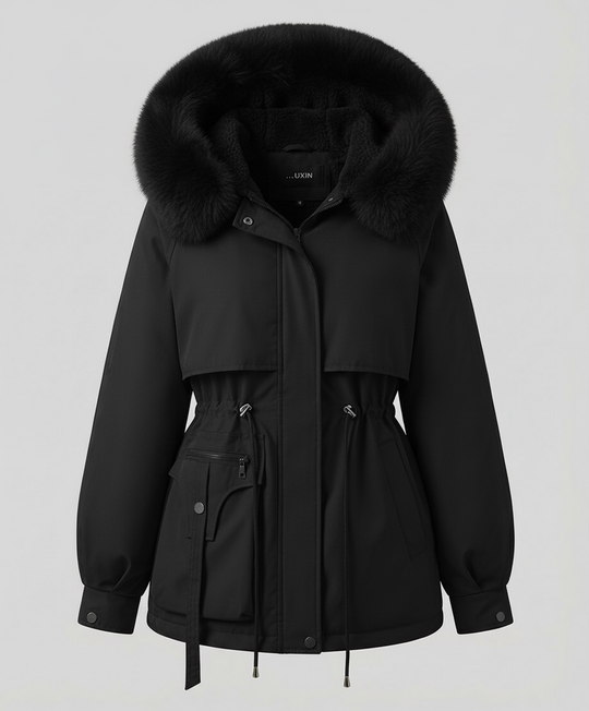 Warme Pelz Winterjacke Damen