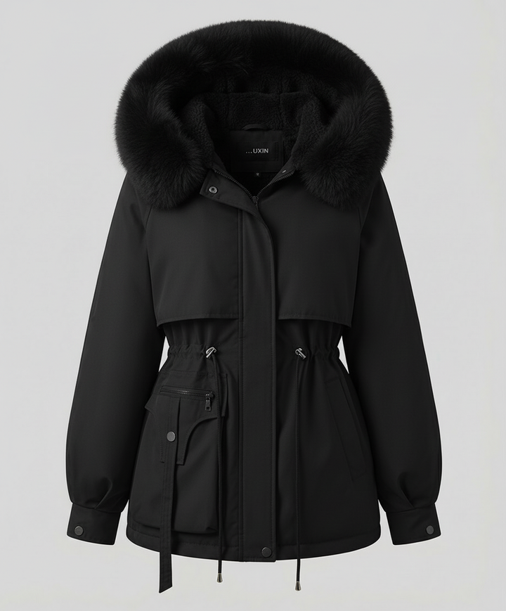 Warme Pelz Winterjacke Damen