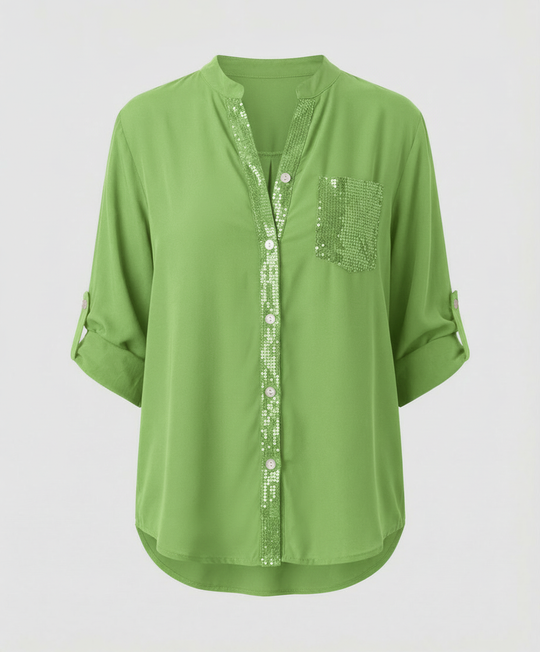 Glitzerbluse Damen Pailletten
