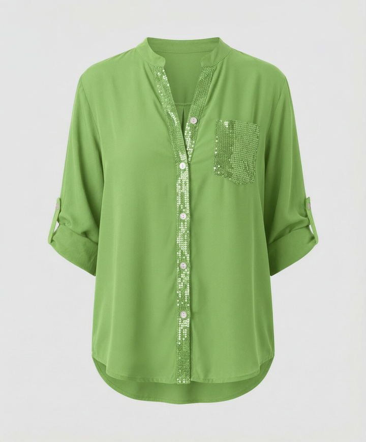 Glitzerbluse Damen Pailletten