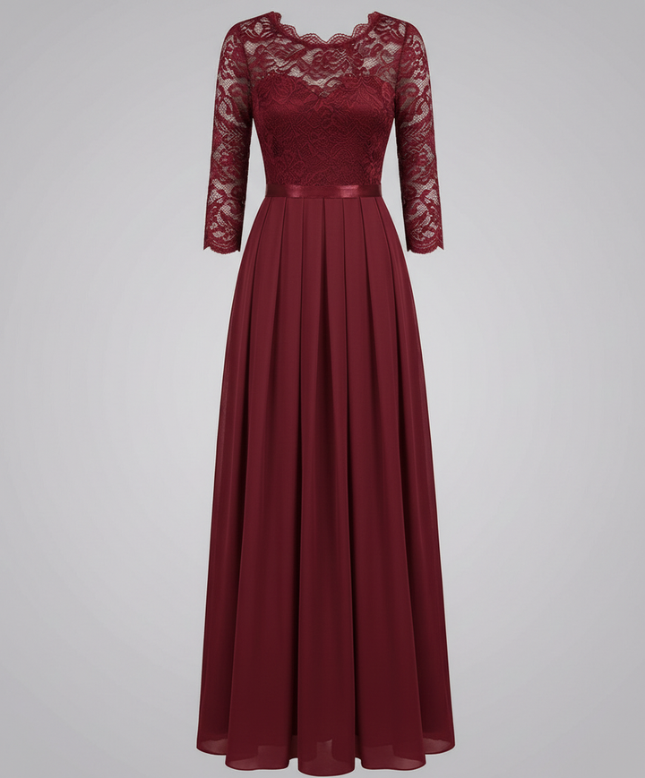 Elegantes Spitzen Brautjungfernkleid