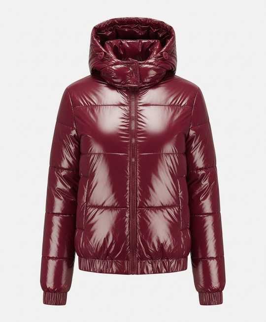Hochglänzende Damen Steppjacke