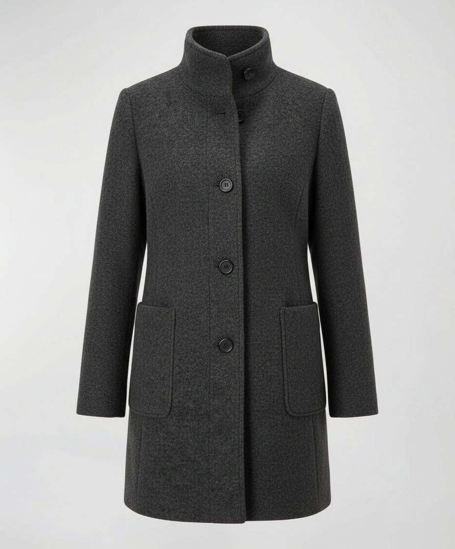 Eleganter Vintage Wollmantel Damen