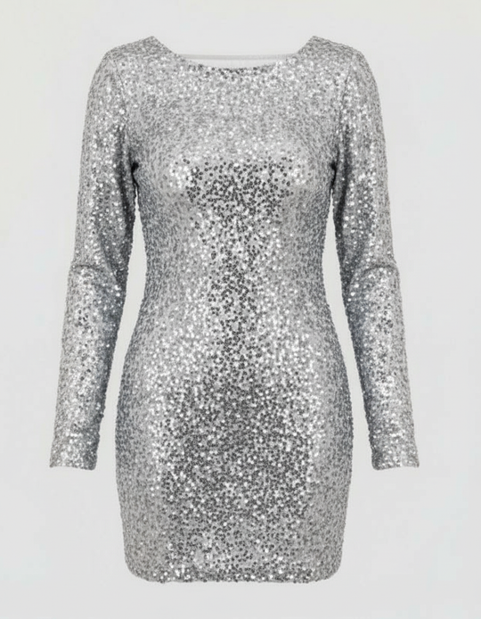 Rückenfreies Glitzer Winterkleid