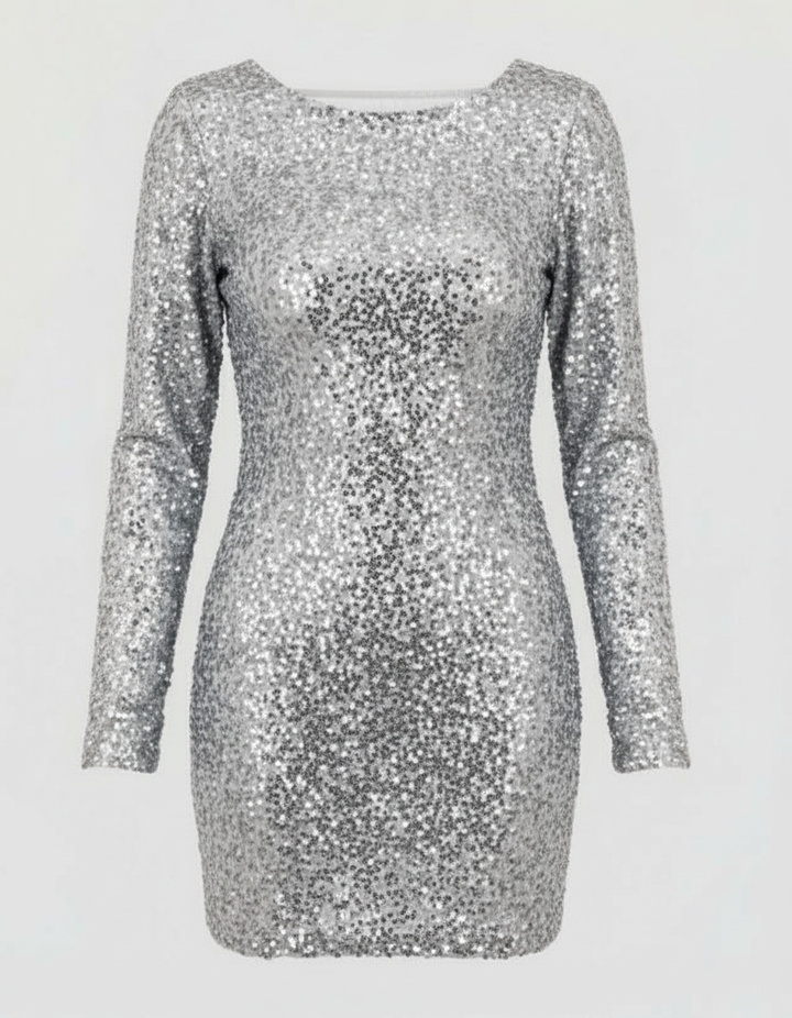Rückenfreies Glitzer Winterkleid