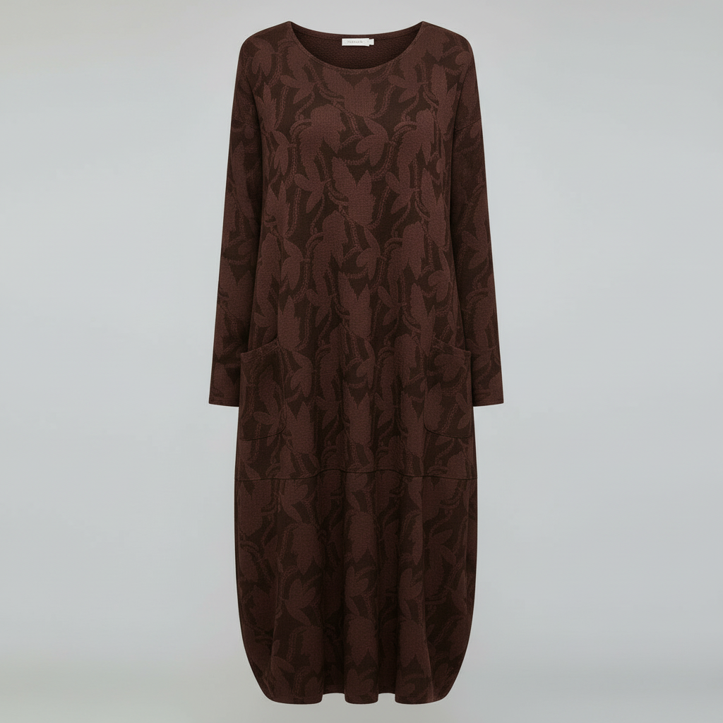Luxuriöses Winterkleid Druck Elegant Komfort