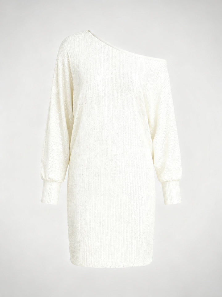 Glamouröses Kontrast Paillettenkleid Damen