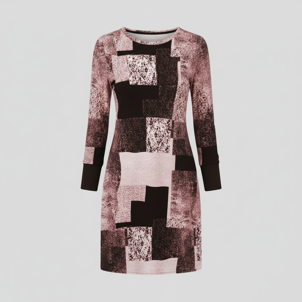 Damen Strickkleid Geometrisch
