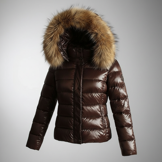 Damen Steppjacke Kunstfellkragen